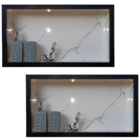 Nicho de Porcelanato Branco Carrara Borda Preta 60x32cm Kit 2