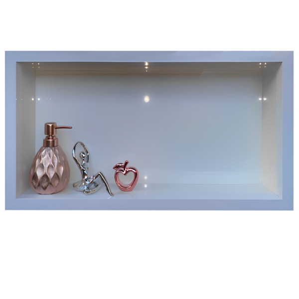 Nicho De Porcelanato Branco Polido 60x32cm