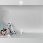 Nicho de Porcelanato com Borda Inteira Sem Emendas Branco Pol