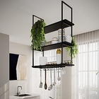 Nicho De Teto Para Cozinha 95 Cm Preto Com Prateleira Preta