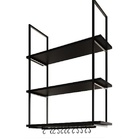 Nicho De Teto Para Cozinha 95 Cm Preto Com Prateleira Preta