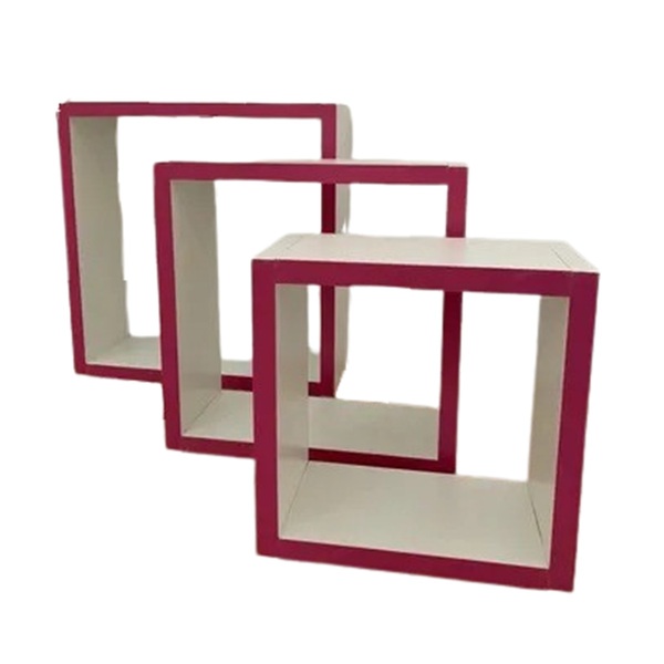Nicho Decorativo 100% Mdf Rosa Com 3 Desmontado - Suprema Móv