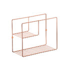 Nicho Decorativo Aramado Duas Prateleiras Quadrado Rosé Gold