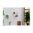 Nicho Decorativo Aramado Duas Prateleiras Quadrado Rosé Gold