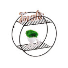 Nicho Decorativo Aramado Duas Prateleiras Redondo Preto Fosco