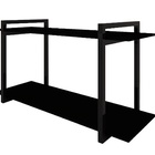 Nicho Decorativo Em Aço Preto e Tampo MDF Preto 80 Cm