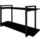 Nicho Decorativo Em Aço Preto e Tampo MDF Preto 80 Cm