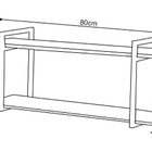 Nicho Decorativo Em Aço Preto e Tampo MDF Preto 80 Cm