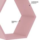 Nicho Decorativo Hexagonal Em Mdp - Rosa