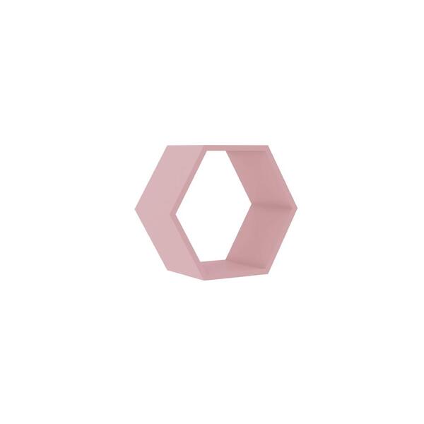 Nicho Decorativo Hexagonal Em Mdp - Rosa