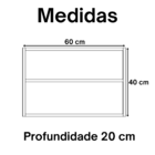 Nicho Decorativo Retangular Com Prateleira 60x40x20 Mdf Planc