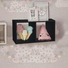 Nicho Duplo 40x20x20 Preto Em Mdf