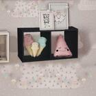 Nicho Duplo 50x25x20 Preto Em Mdf