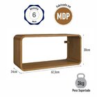 Nicho Duplo Para Quarto 62,5x30cm Curve Carvalho Xingu