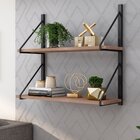 Nicho Duplo Prateleira Industrial Suspensa 90cm Fabone Preto/