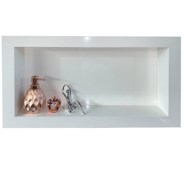 Nicho e Borda em Porcelanato Branco Polido 60x32cm