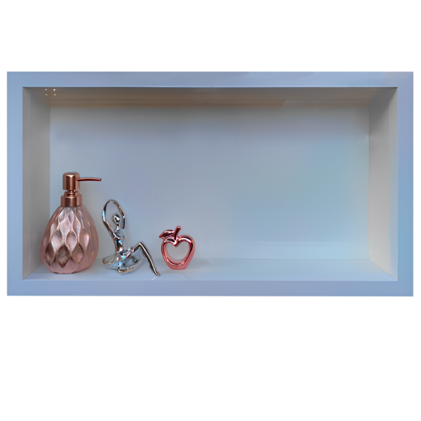 Nicho em Porcelanato Banheiro Branco Polido 60x32cm