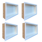 Nicho Em Porcelanato Branco Polido 60x32cm Kit 4 Unidades