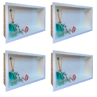 Nicho Em Porcelanato Branco Polido 60x32cm Kit 4 Unidades