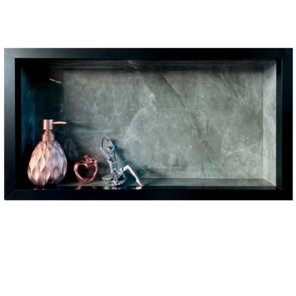 Nicho Em Porcelanato Cinza Grafite Polido 60x32cm Lomina