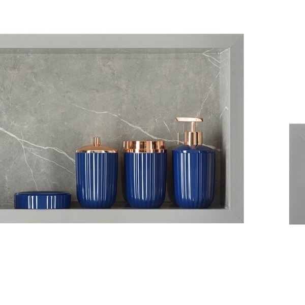 Nicho Em Porcelanato E Saboneteira - Kit Com 2 Peças (cinza)