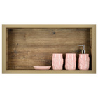 Nicho Em Porcelanato E Saboneteira - Kit Com 2 Peças (madeira