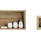 Nicho Em Porcelanato E Saboneteira - Kit Com 2 Peças (madeira