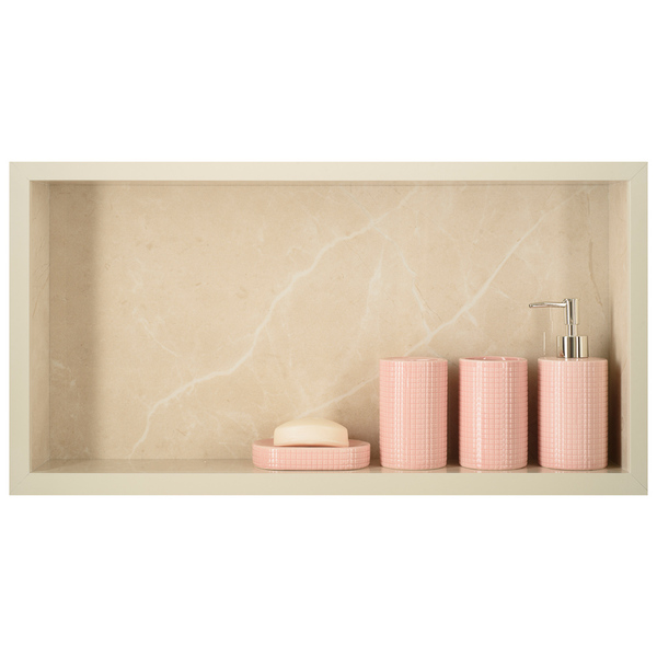 Nicho Em Porcelanato Para Banheiro Porta Shampoo - Bege