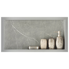 Nicho Em Porcelanato Para Banheiro Porta Shampoo - Cinza