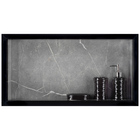 Nicho Em Porcelanato Para Banheiro Porta Shampoo - Cinza/preto