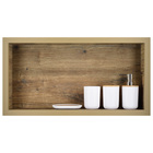 Nicho Em Porcelanato Para Banheiro Porta Shampoo - Madeirado