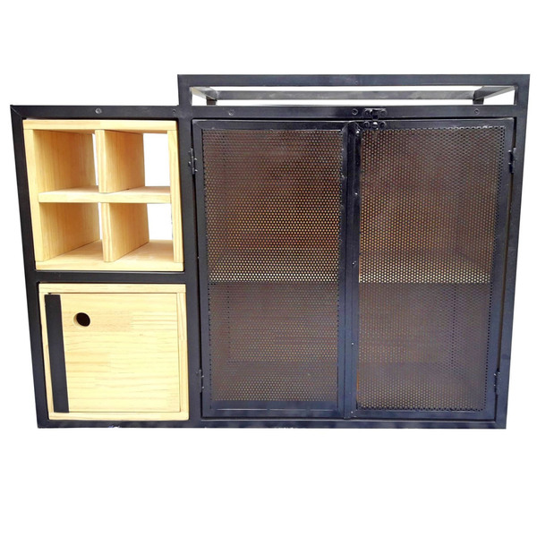 Nicho Industrial Linha Tetris - Ferro E Madeira – Modelo 09