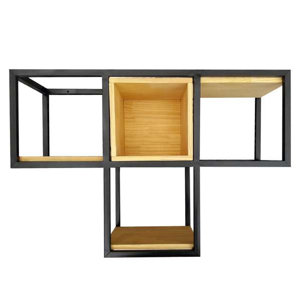 Nicho Industrial Linha Tetris - Ferro E Madeira – Modelo 13