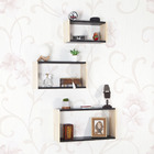 Nicho Mdf Cubo Decorativo Preto E Pinus 40cm Com Suporte Invi