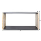 Nicho Mdf Cubo Decorativo Preto E Pinus 60cm Com Suporte Invi