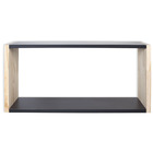 Nicho Mdf Cubo Decorativo Preto E Pinus 60cm Com Suporte Invi