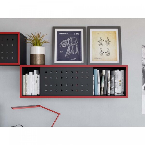 Nicho Mdp Com Porta Deslizante Pixel Preto/vermelho