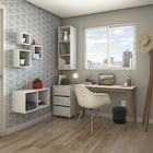 Nicho Modular 104,1x35,9x30cm Madeira Branco Spaceo Kub