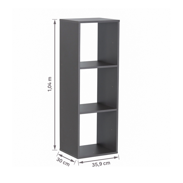 Nicy Nicho Modular 104,1x35,9x30cm Madeira Grafite Spaceo KUB | Leroy