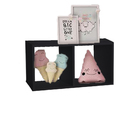 Nicho Organizacional Duplo 40x20x20cm Em Mdf - Preto