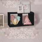 Nicho Organizacional Duplo 60x30x20cm Em Mdf - Preto