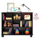 Nicho Organizador 3 Gavetas Com Rodízios Qmovi Preto Colorido