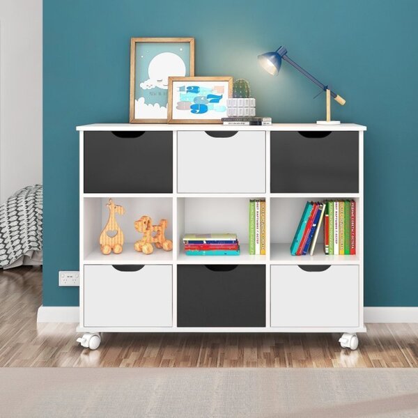 Nicho Organizador 6 Gavetas  Branco/preto
