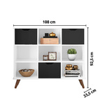 Nicho Organizador Branco 3 Gavetas Pretas Retrô - Montanaris