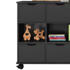 Nicho Organizador C/ 6 Gavetas Com Rodízio Roterdã Q01 - Pret