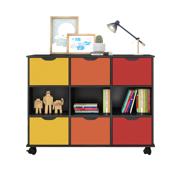 Nicho Organizador C/ 6 Gavetas Com Rodízio Roterdã Q01 - Pret