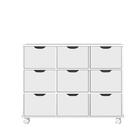 Nicho Organizador Com 9 Gavetas Brancas E Rodízios - Qmovi