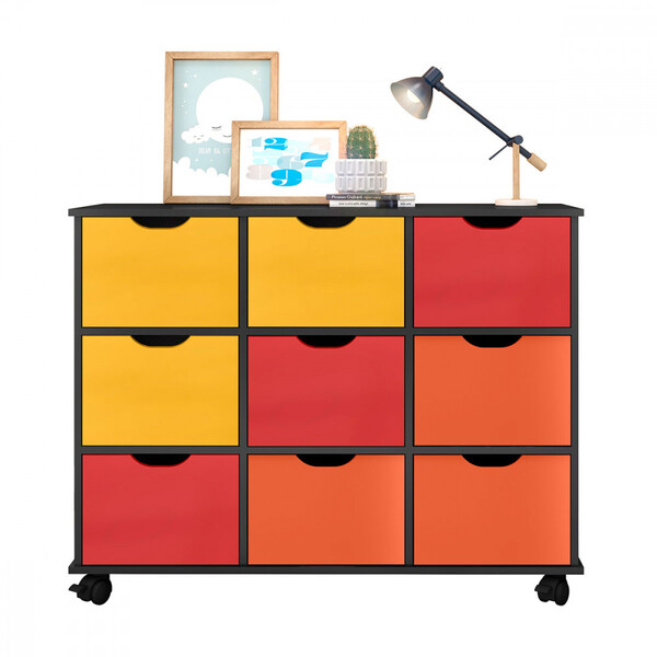 Nicho Organizador Com 9 Gavetas E Pé Rodizio Qmovi