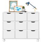 Nicho Organizador Com Rodizios 9 Gavetas - Qmovi - Branco/bra