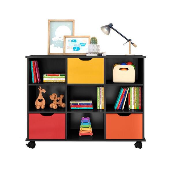 Nicho Organizador Com Rodízios Preto 3 Gvts Colorida Qmovi